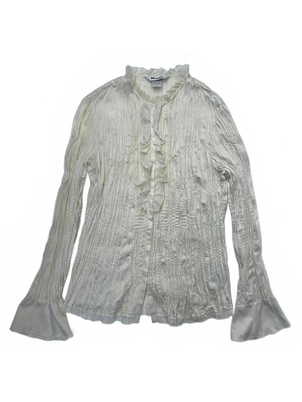Vintage Peter Nygard Pleated Ruffle Front Blouse Size 14 Romantic, Victoriana - Picture 6 of 14